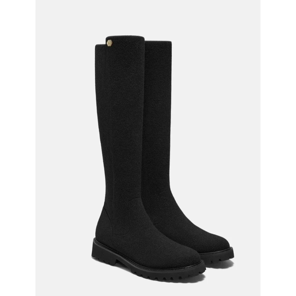 Vivaia Filipa Round Toe Stretch Boots Womens 8.5 Black Water Repellent Boots
